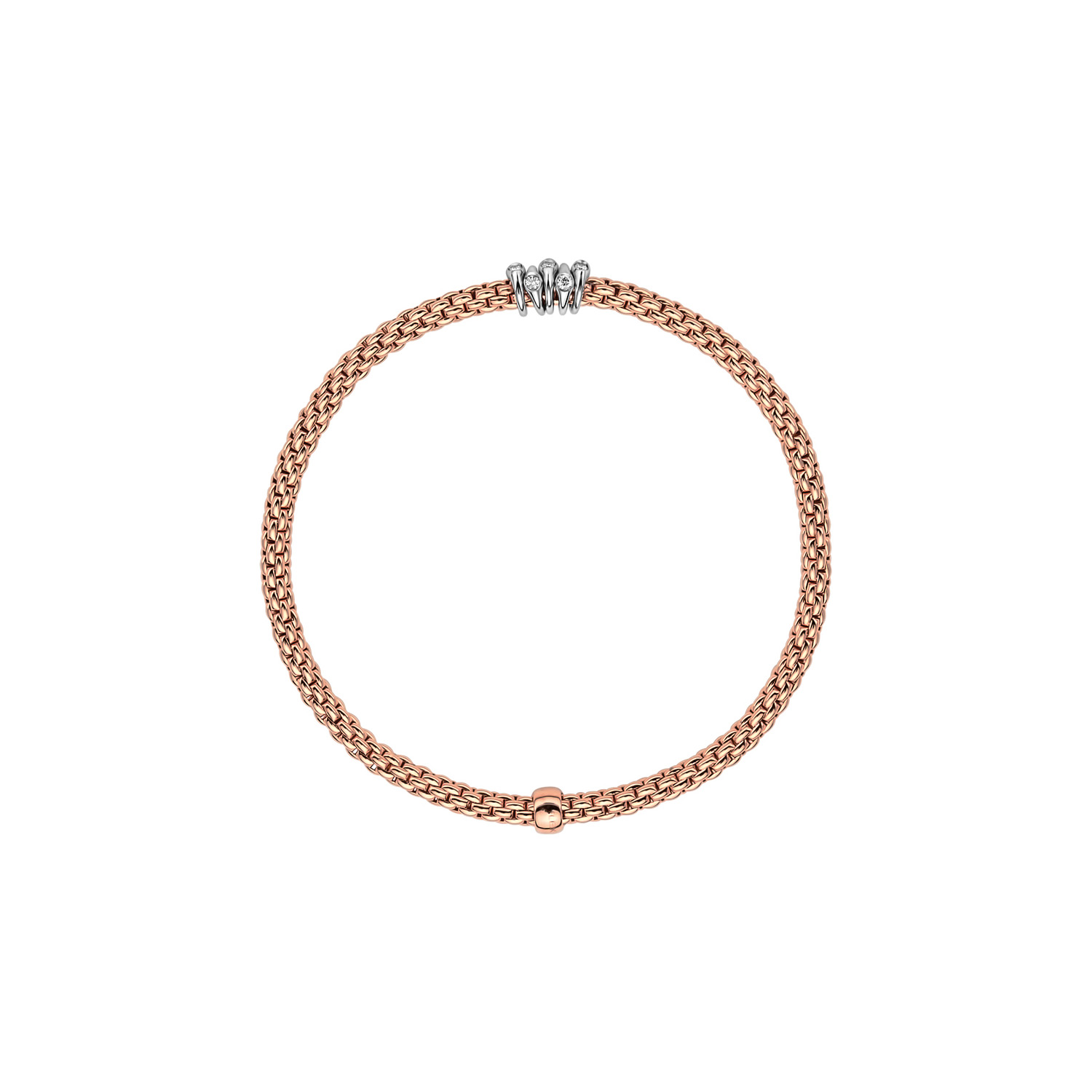 Fope Bracelet Prima Flex It Collection in Rose Gold with Diamonds