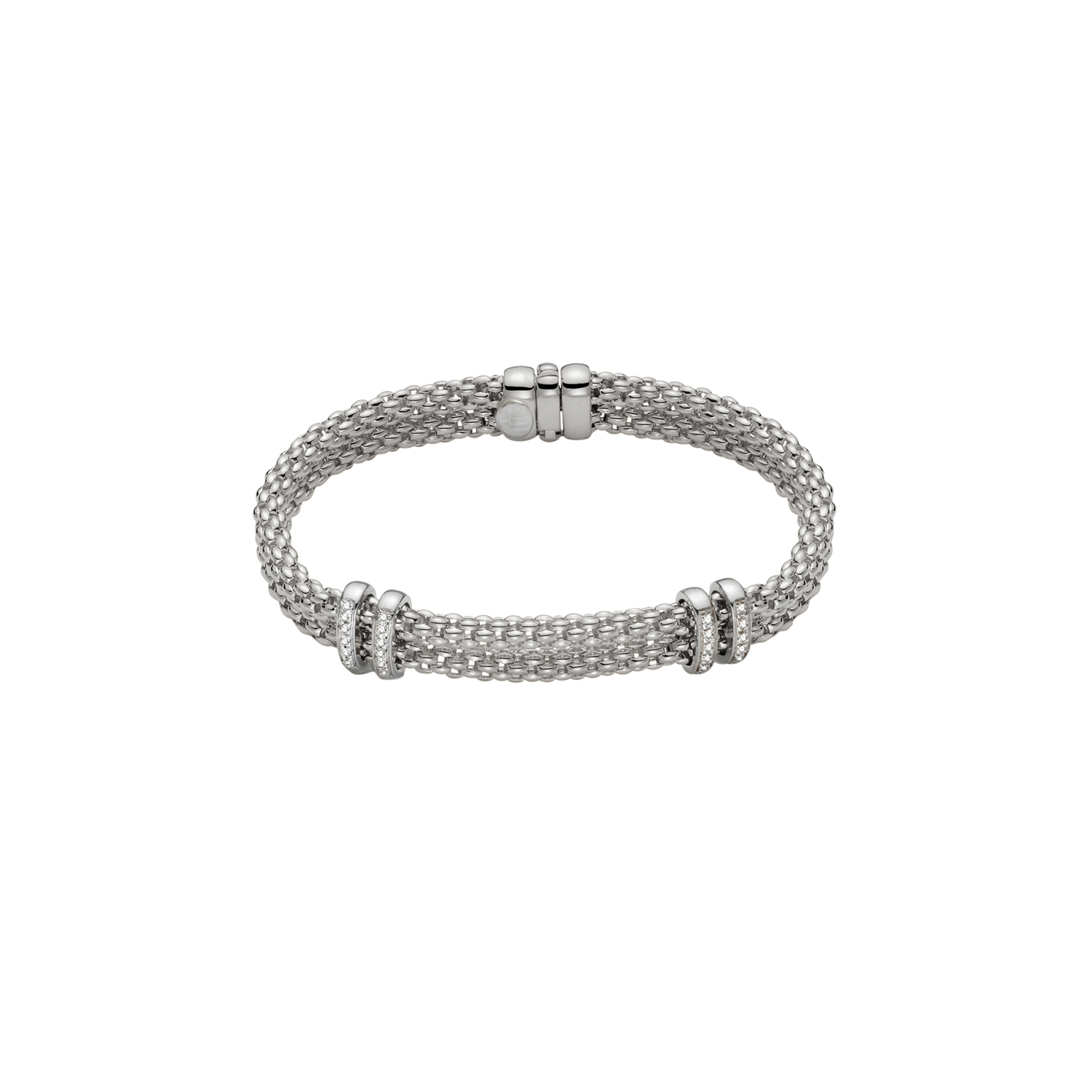 Fope Solo Maori Collection Bracelet in White Gold with Diamonds