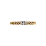 Fope Love Nest Collection Flex it Bracelet in Gold with Diamond Pavè Size Medium