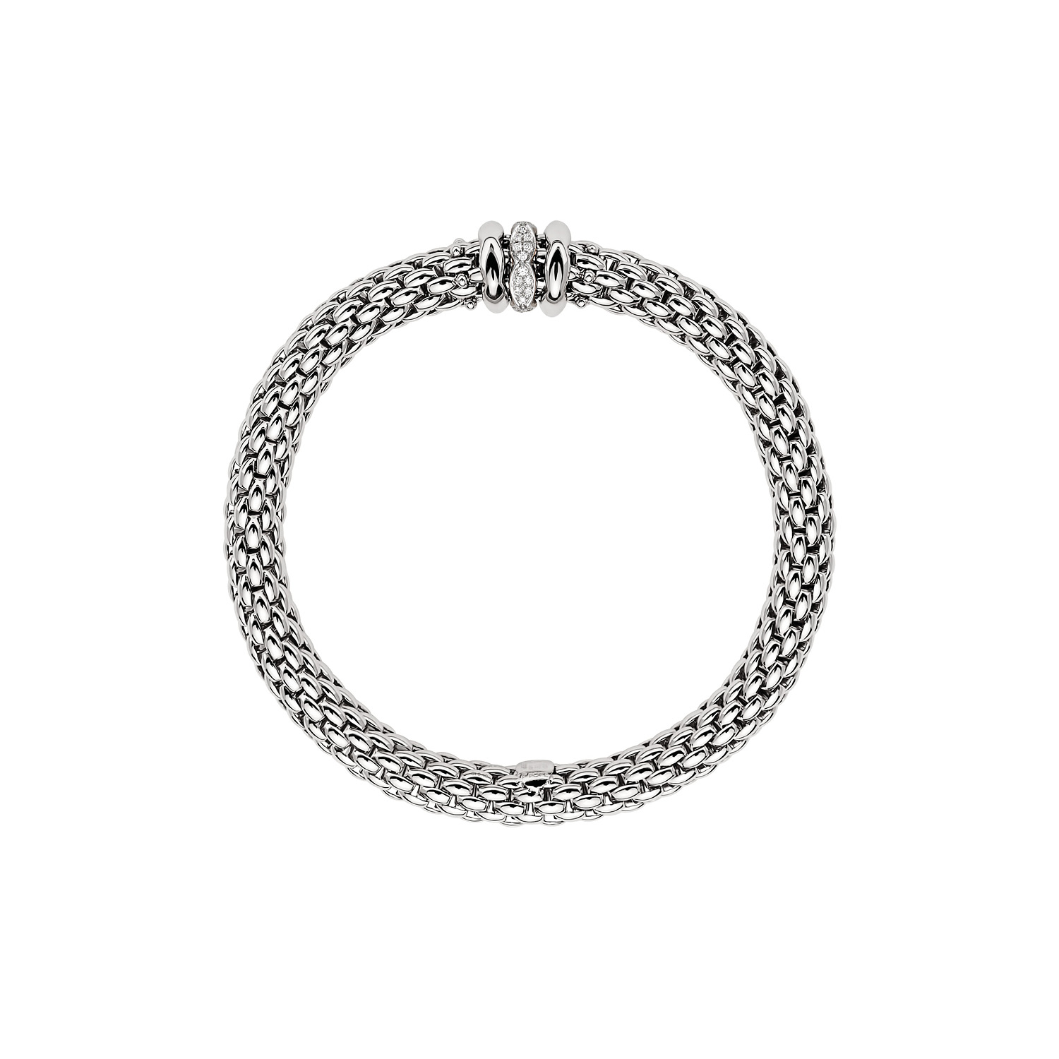 Fope Bracelet Love Nest Collection Flex it in White Gold and Diamonds Size Medium