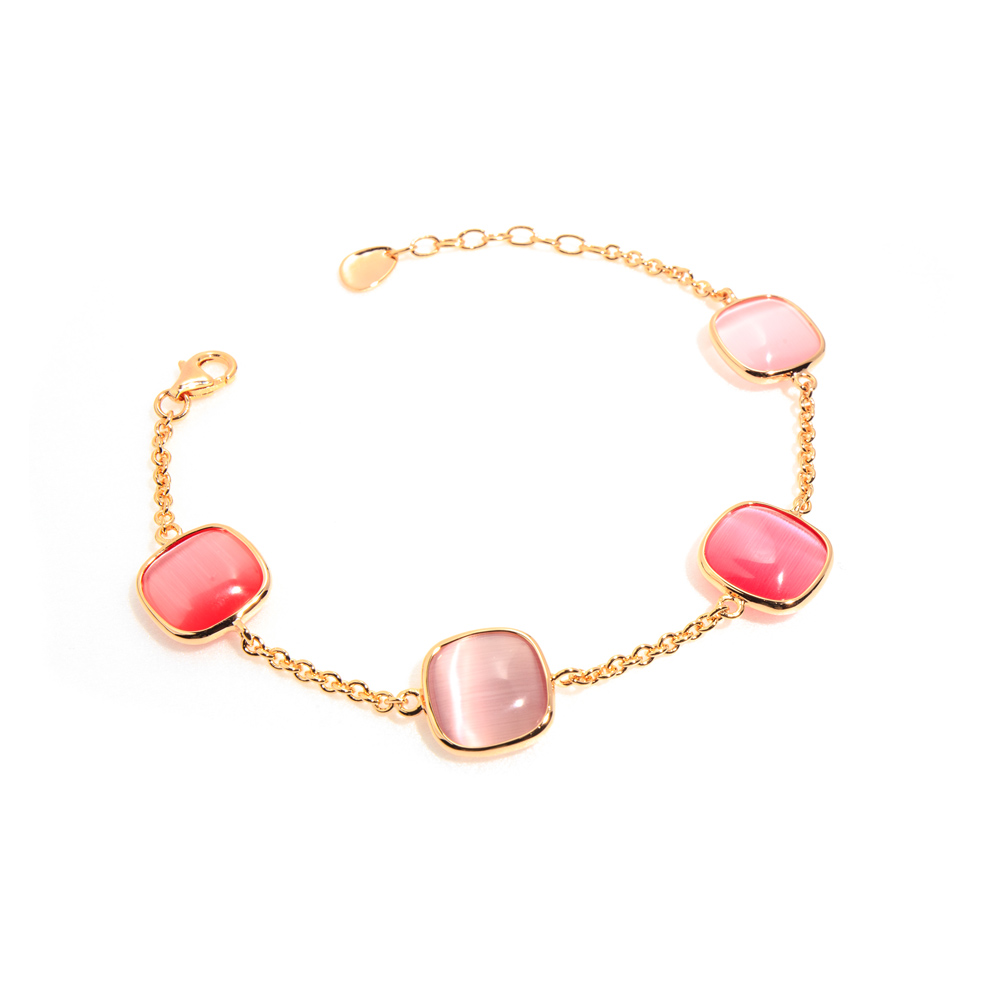 Madi Bracelet in Rose Gold Plated Silver with Red Quartz