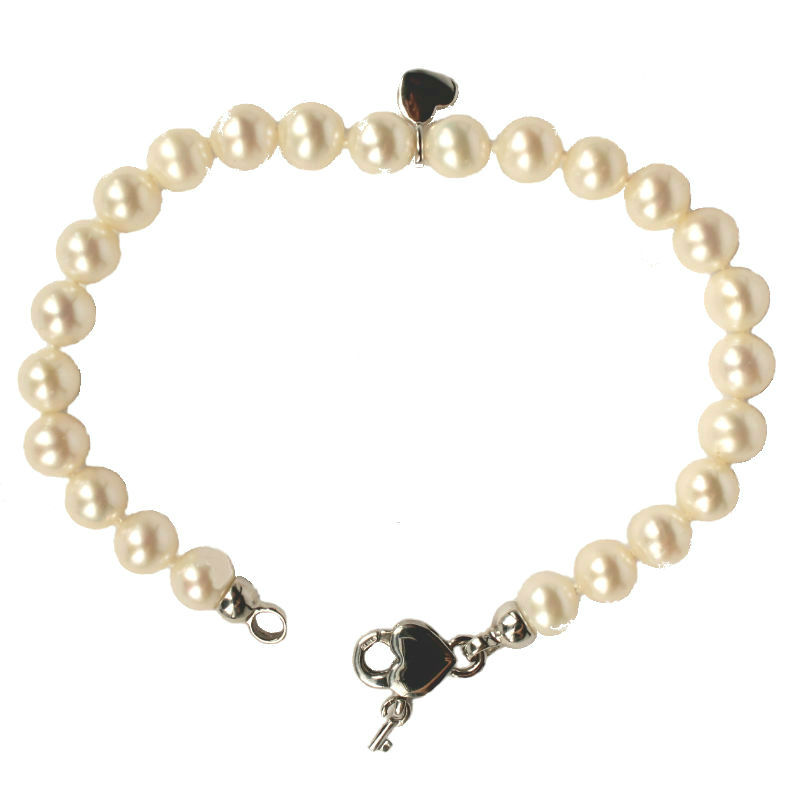 Bracelet Of White Cultured Freshwater Pearls mm. 6