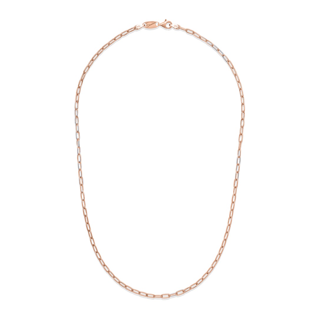 Desmos Long Chain Necklace in Pink Silver Length 41 cm