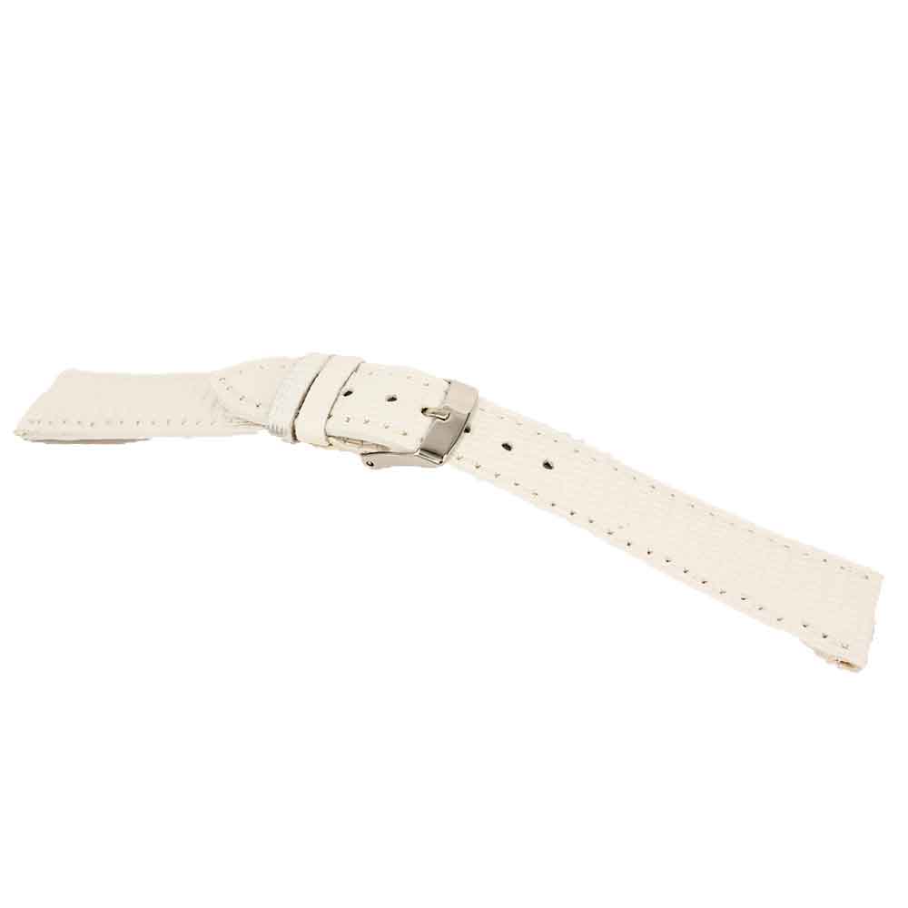 Semi-padded Lizard Leather Strap White Color Loop Width 16 MM
