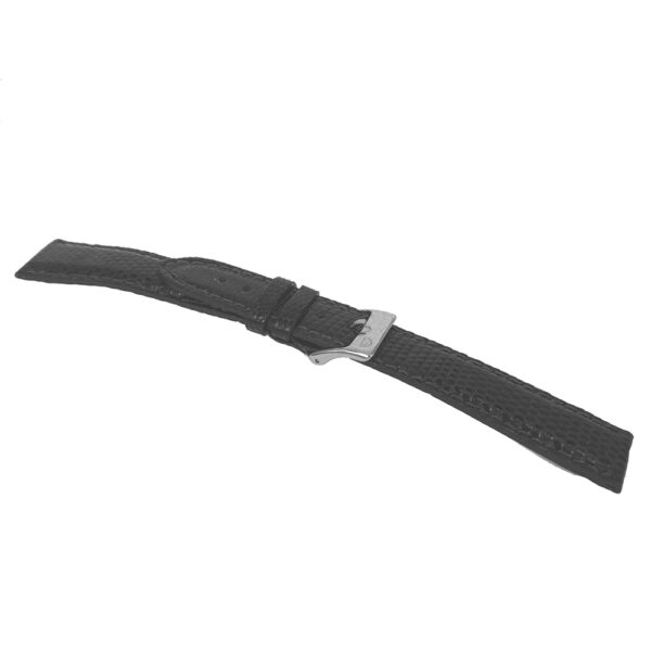 Watch Strap in Lizard Leather Extra Long Black Color Loop Width MM. 20