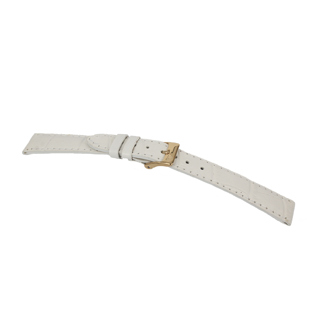 White Printed Leather Watch Strap Width MM. 14