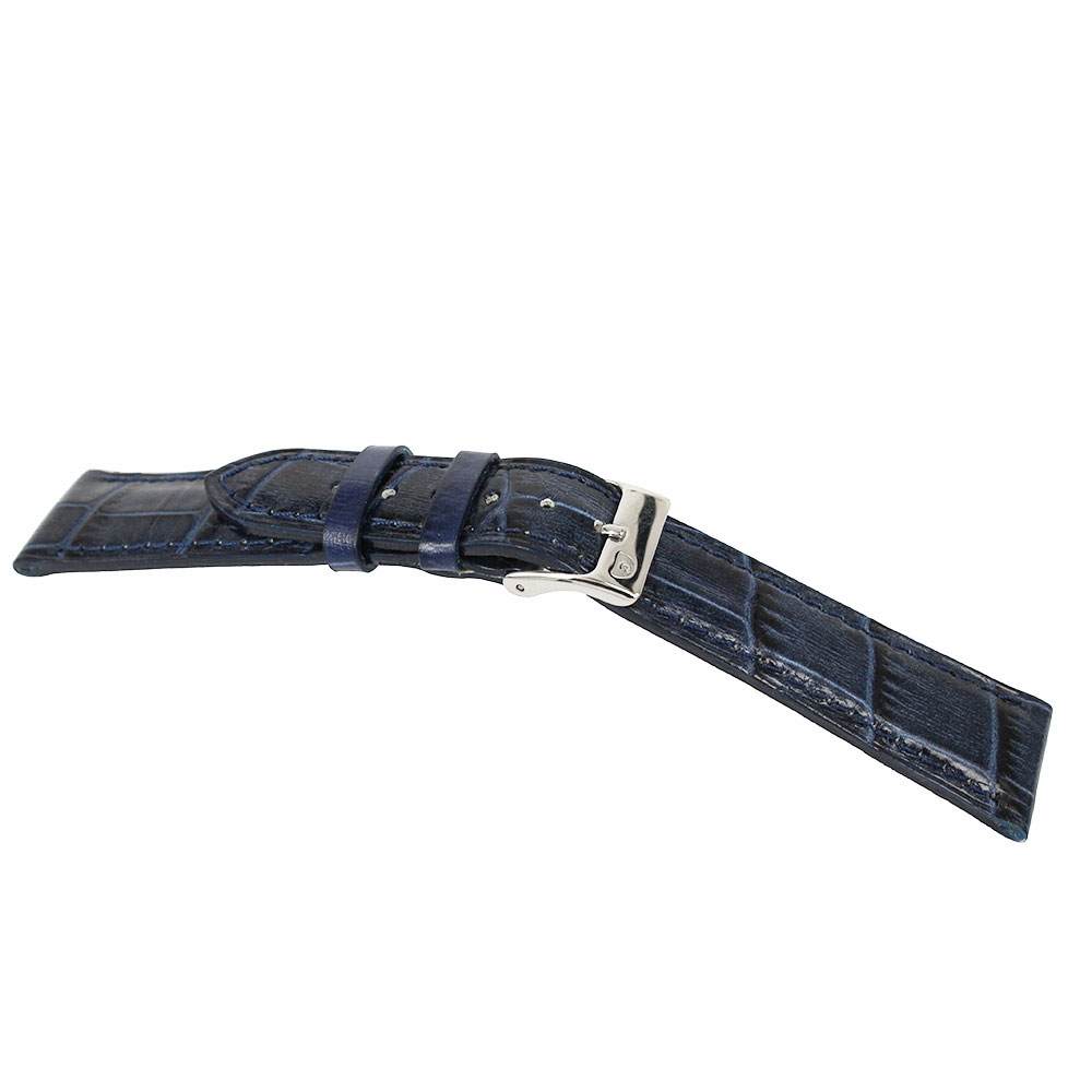 Watch Strap in Bluette Printed Leather Loop Width MM. 20