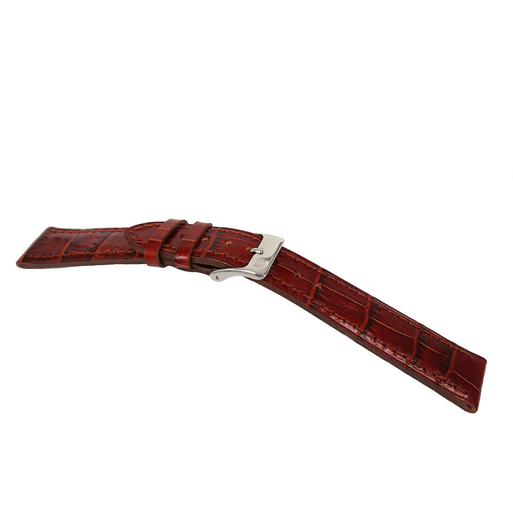 Gold Brown Printed Leather Watch Strap Width MM. 16