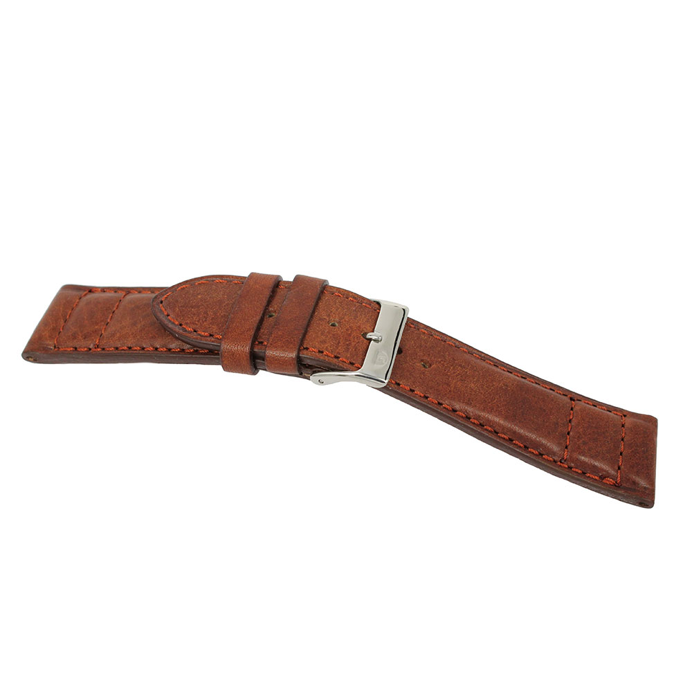 Burnt Brown Vintage Leather Strap Loop Width 24 MM