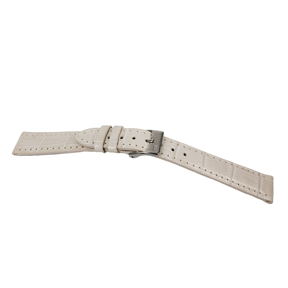 Beige Printed Leather Watch Strap Loop Width MM. 14