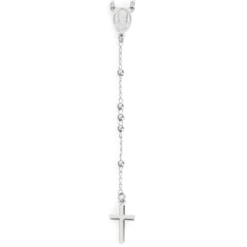 925 Sterling Silver Amen Rosary Necklace with Beads Length CM. 52 Rosary collection