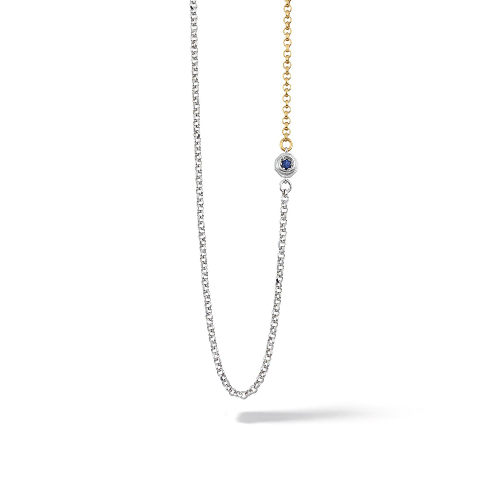 Comets Jewelry Necklace with Blue and White Zircons