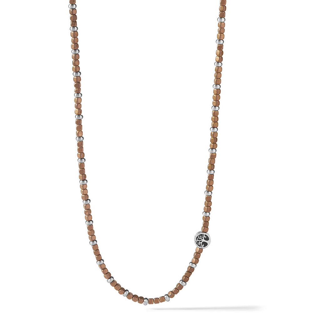 Men's Necklace Comete Gioielli In Steel and Brown Hematite Life Collection Length Cm. 50