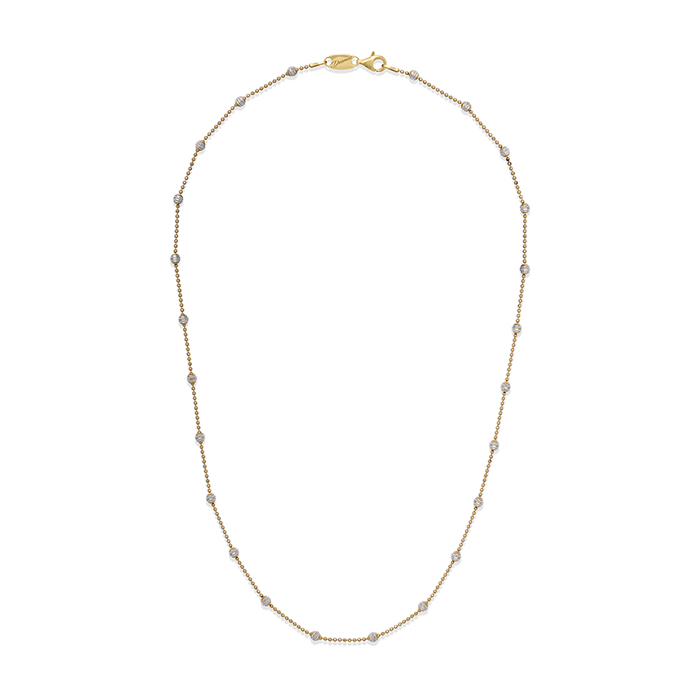 Desmos Necklace with Segments and Balls in Gold Plated Silver Length 41 cm