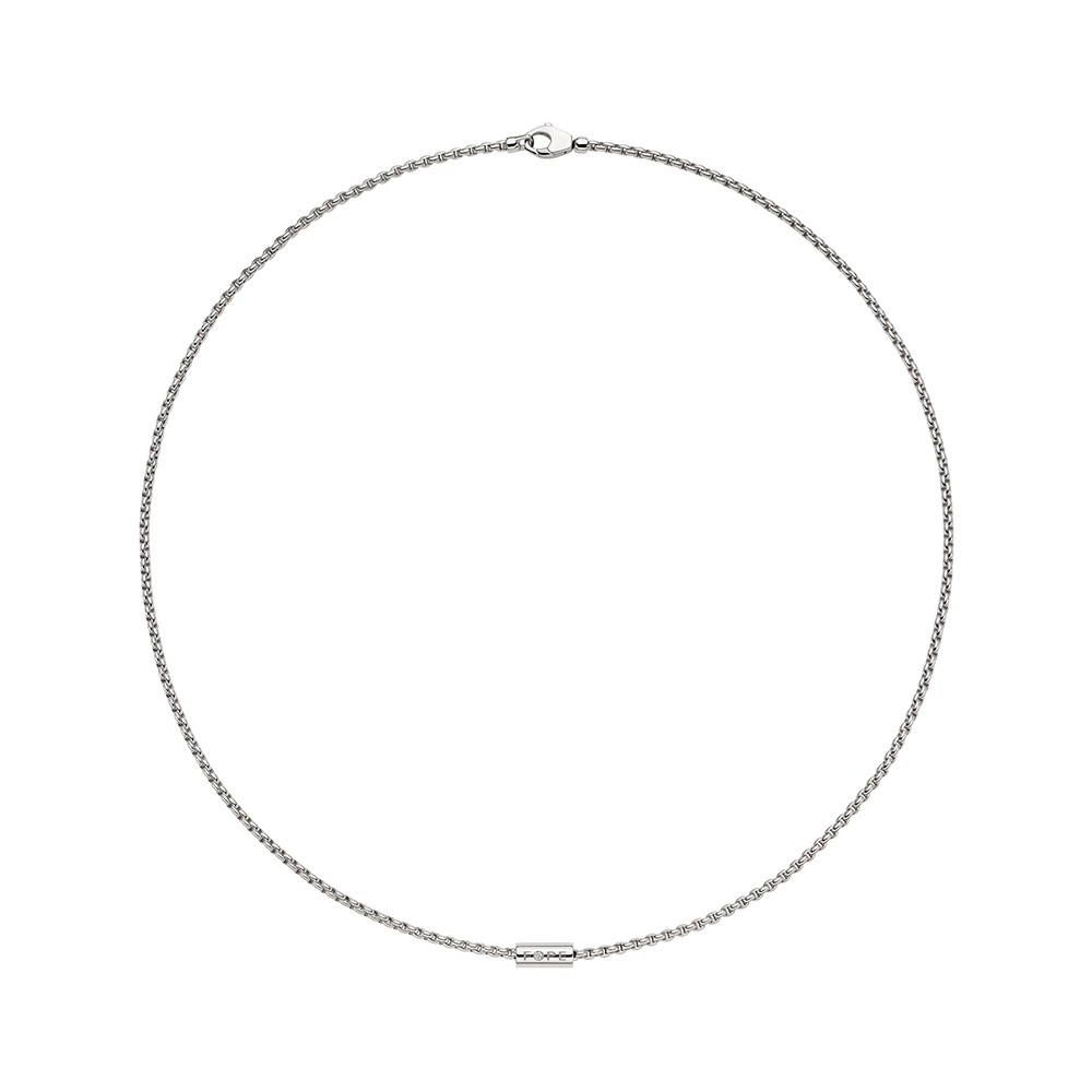 Fope Aria Collection Necklace in White Gold and 0.02 Carat Diamonds