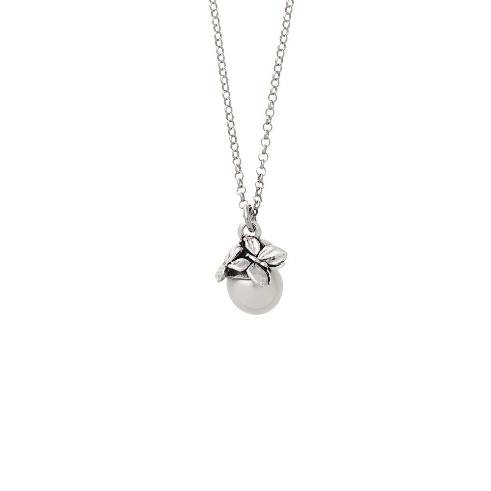 Giovanni Raspini Necklace Butterfly Pendant Drops Collection with Mabè Pearl