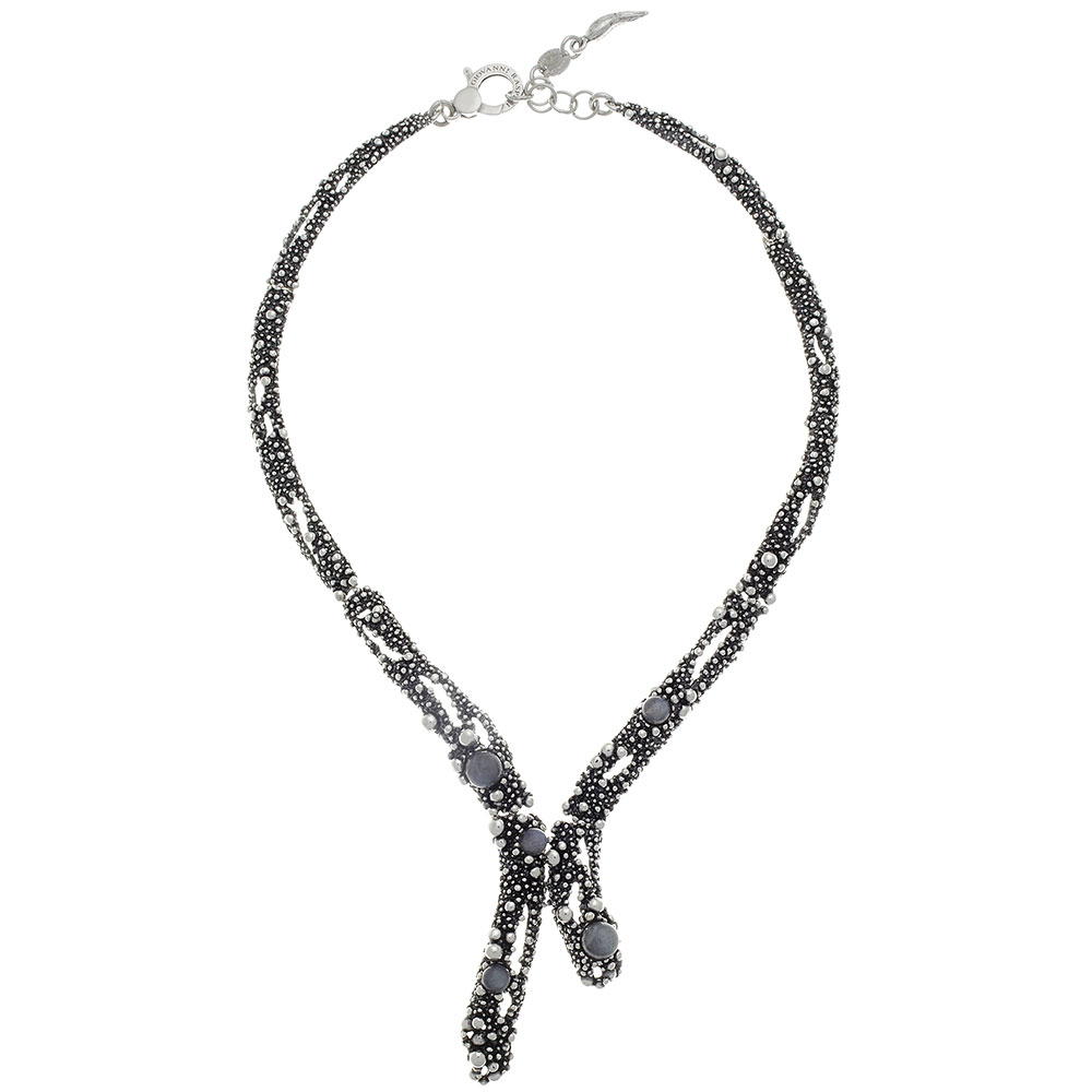 Giovanni Raspini 925 Sterling Silver Necklace With Labradorite New Milky Way Collection