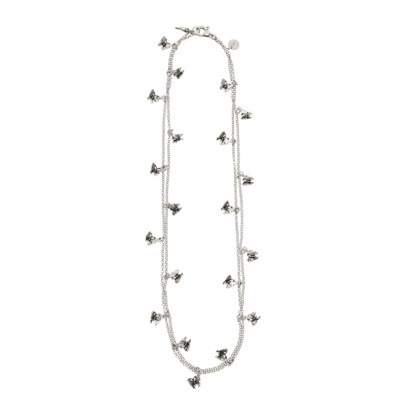 Raspini Double Necklace With Butterflies