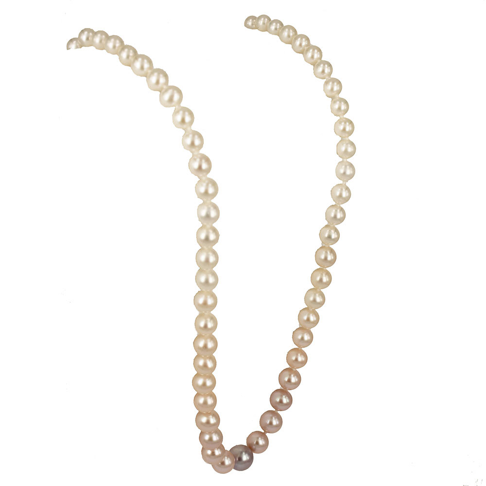 Necklace of cultured freshwater pearls to scale from MM. 4.00 per MM. 8.00