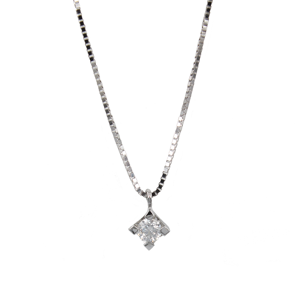 Necklace With Light Point In White Gold With Brilliant Cut Diamond Ct. 0.26 Cm. 45,50