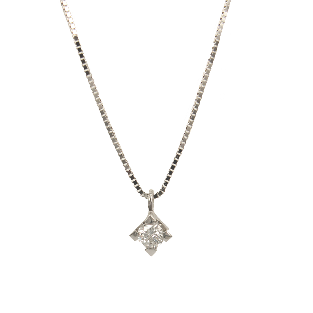 Necklace With Light Point In White Gold With Brilliant Cut Diamond Ct. 0.18 Cm. 45,00