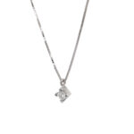 White Gold Point of Light Necklace With Brilliant Cut Diamond Ct. 0.08 Length Cm. 45