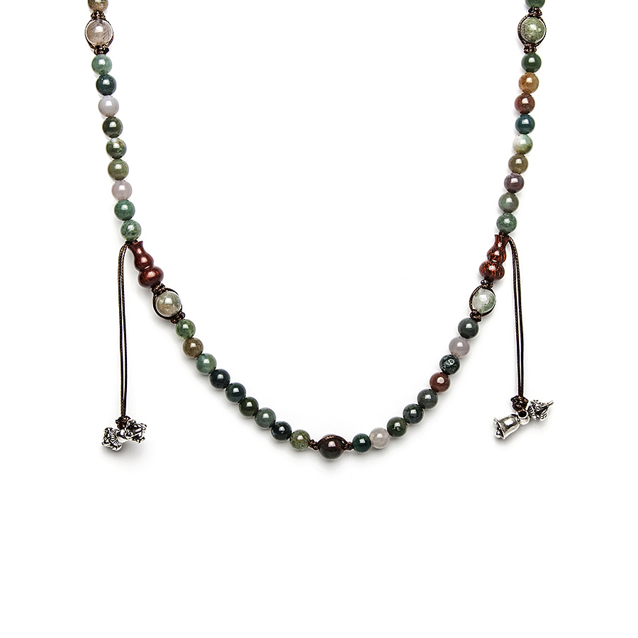 Tamashii Mudra Necklace With Green Moss Agate CM. 50