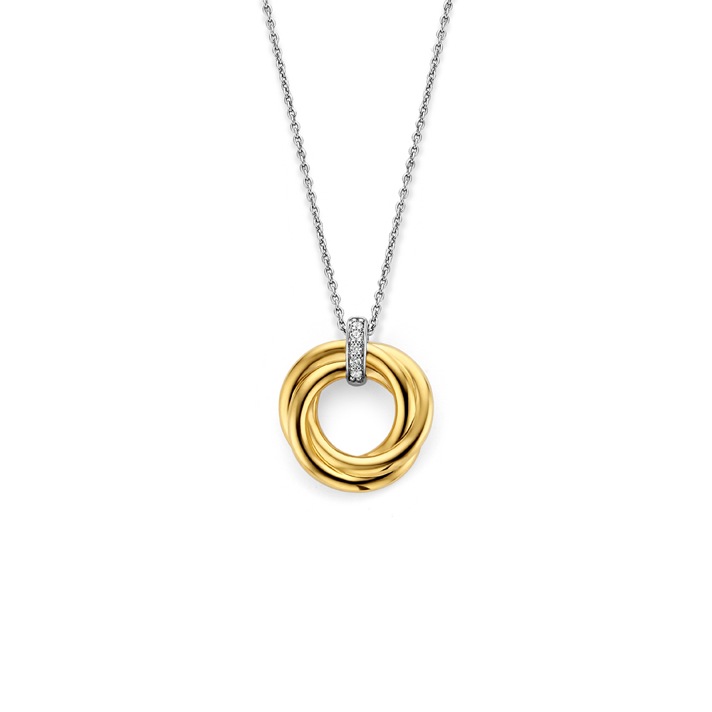Ti Sento Milano Gold Circle Necklace with Zircons