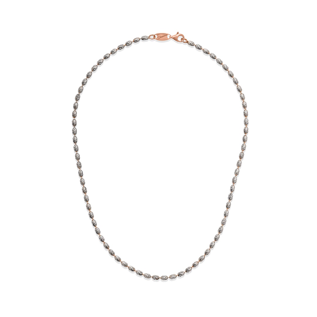 Desmos Typhoon Striped Silver Necklace Length 41 cm