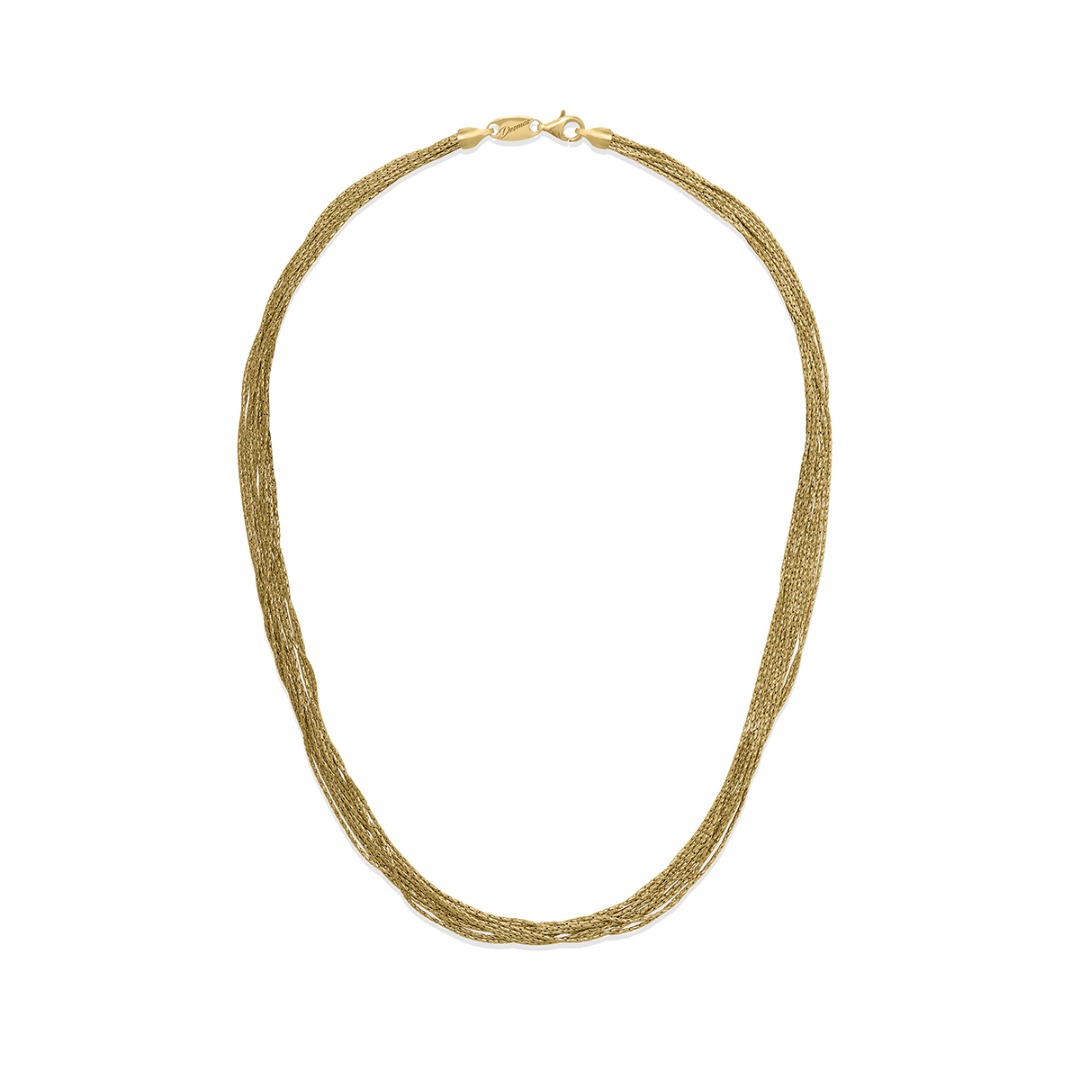 Desmos Necklace Golden Filaments in Silver Plated Length 41 cm