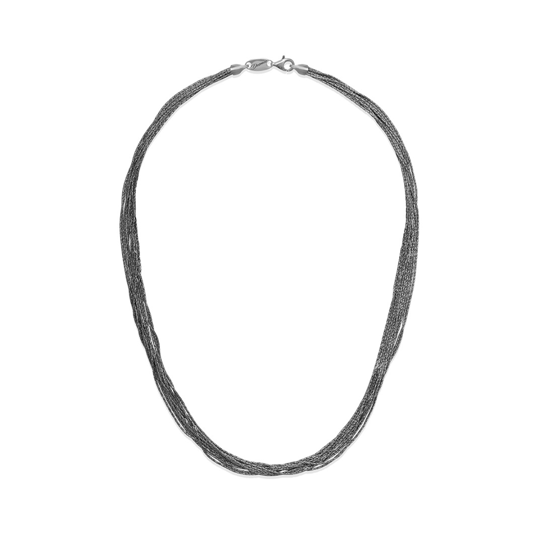 Desmos Brunished Silver Plated Filament Necklace Length 41 cm
