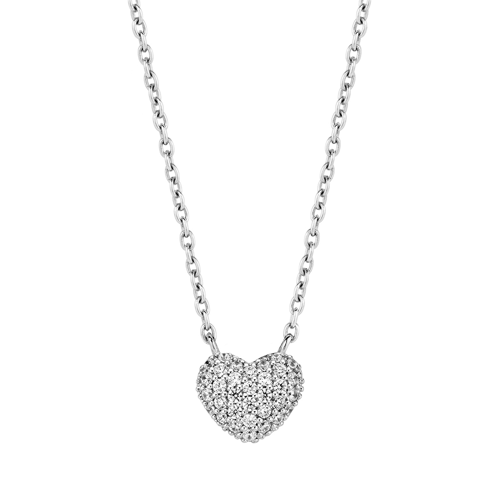 Collana In Argento Ti Sento Milano Con Cuore In Zirconi. New Collection