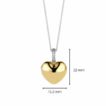 Woman Necklace In 925 Silver With Heart Pendant Plated in Yellow Gold Ti Sento Milano