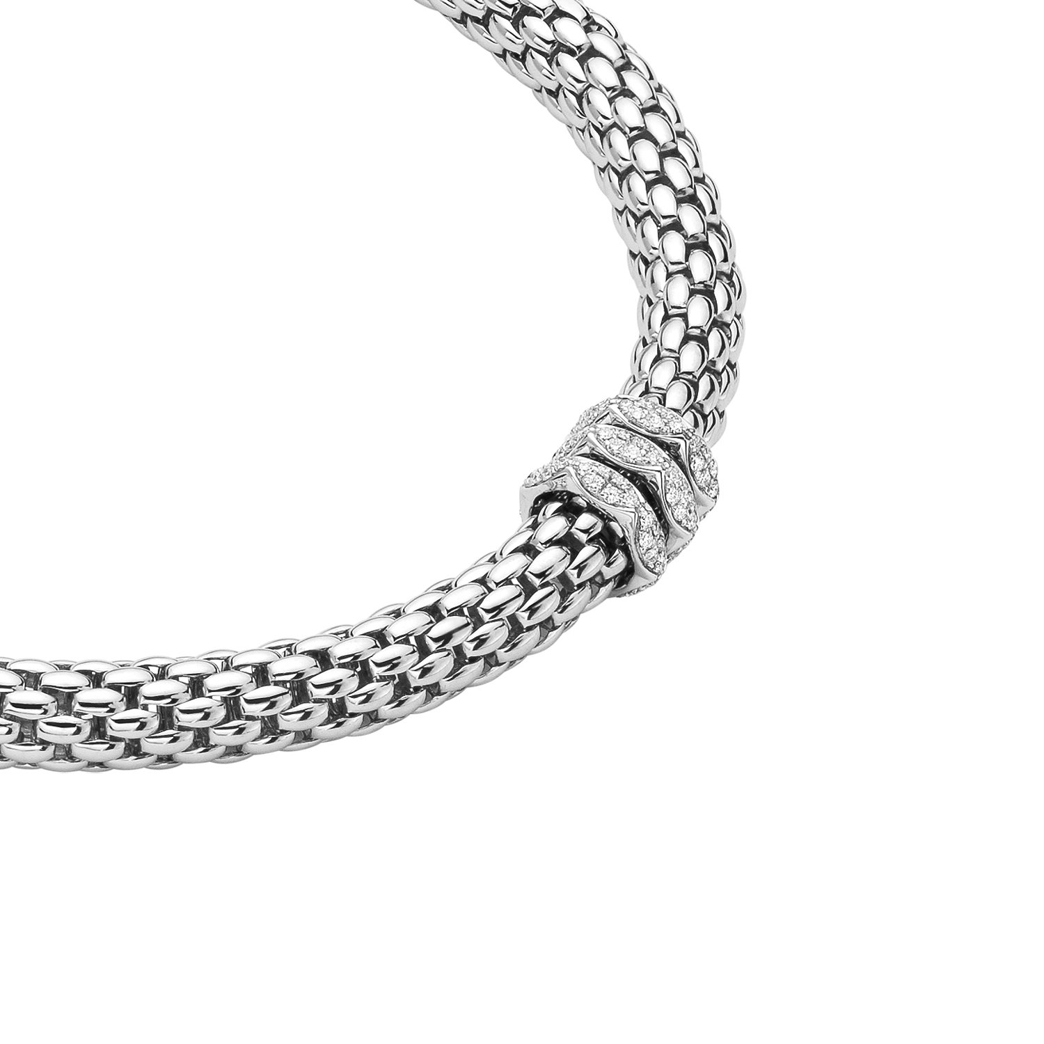 Fope Love Nest Collection Flex It Necklace in White Gold and Diamonds