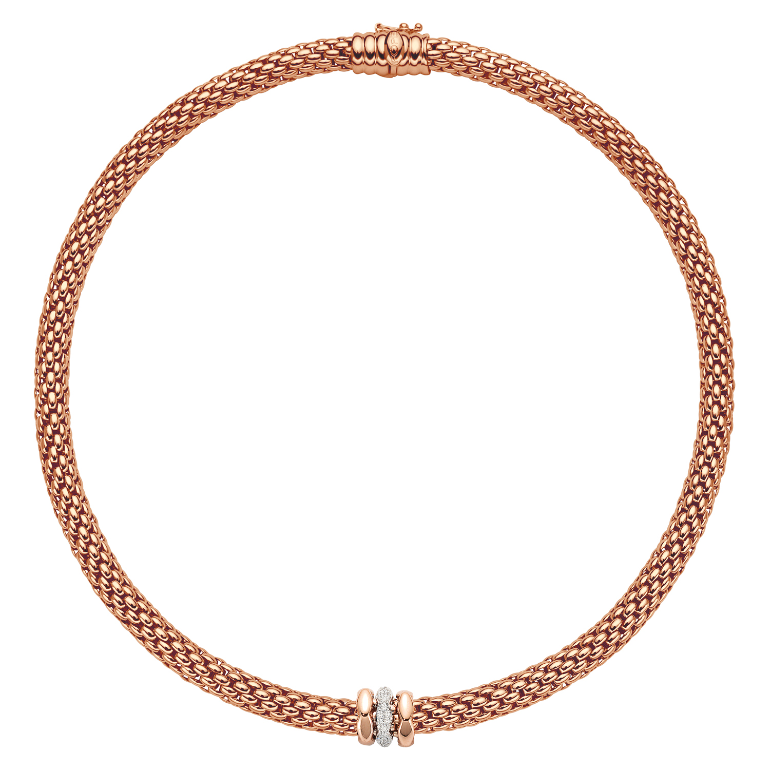 Fope Love Nest Collection Necklace in Rose Gold with Diamonds