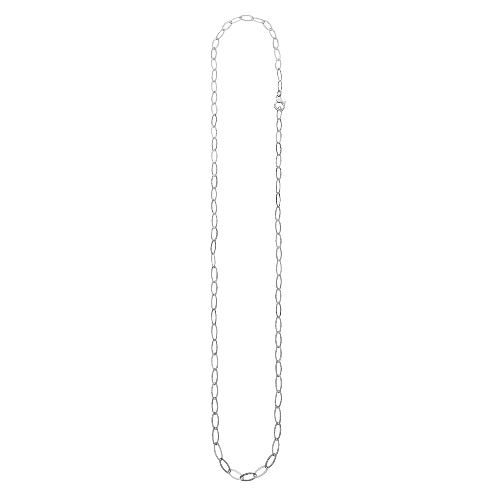 Giovanni Raspini Chanel Long Hammered Oval Link Necklace
