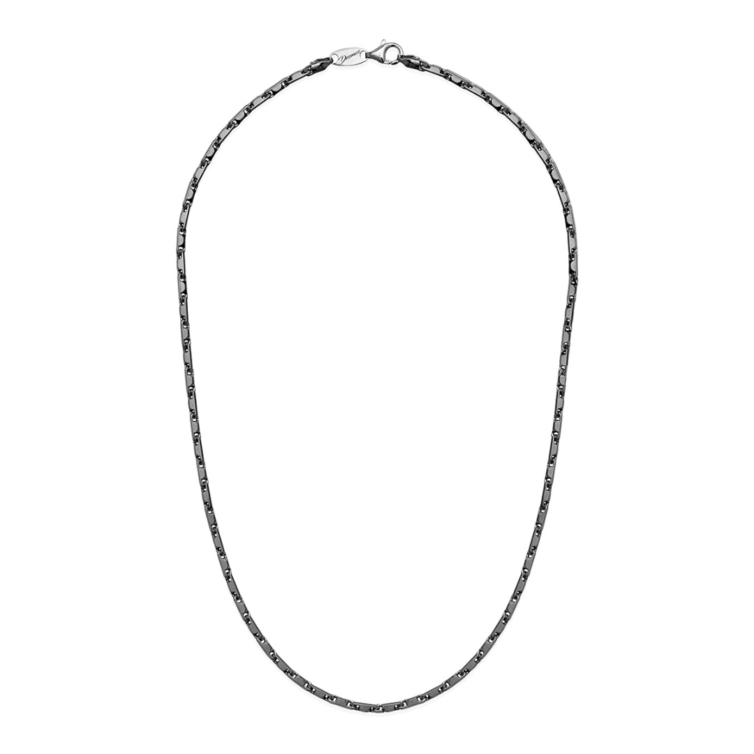 Desmos Necklace Chain in Burnished Silver Length 51 cm