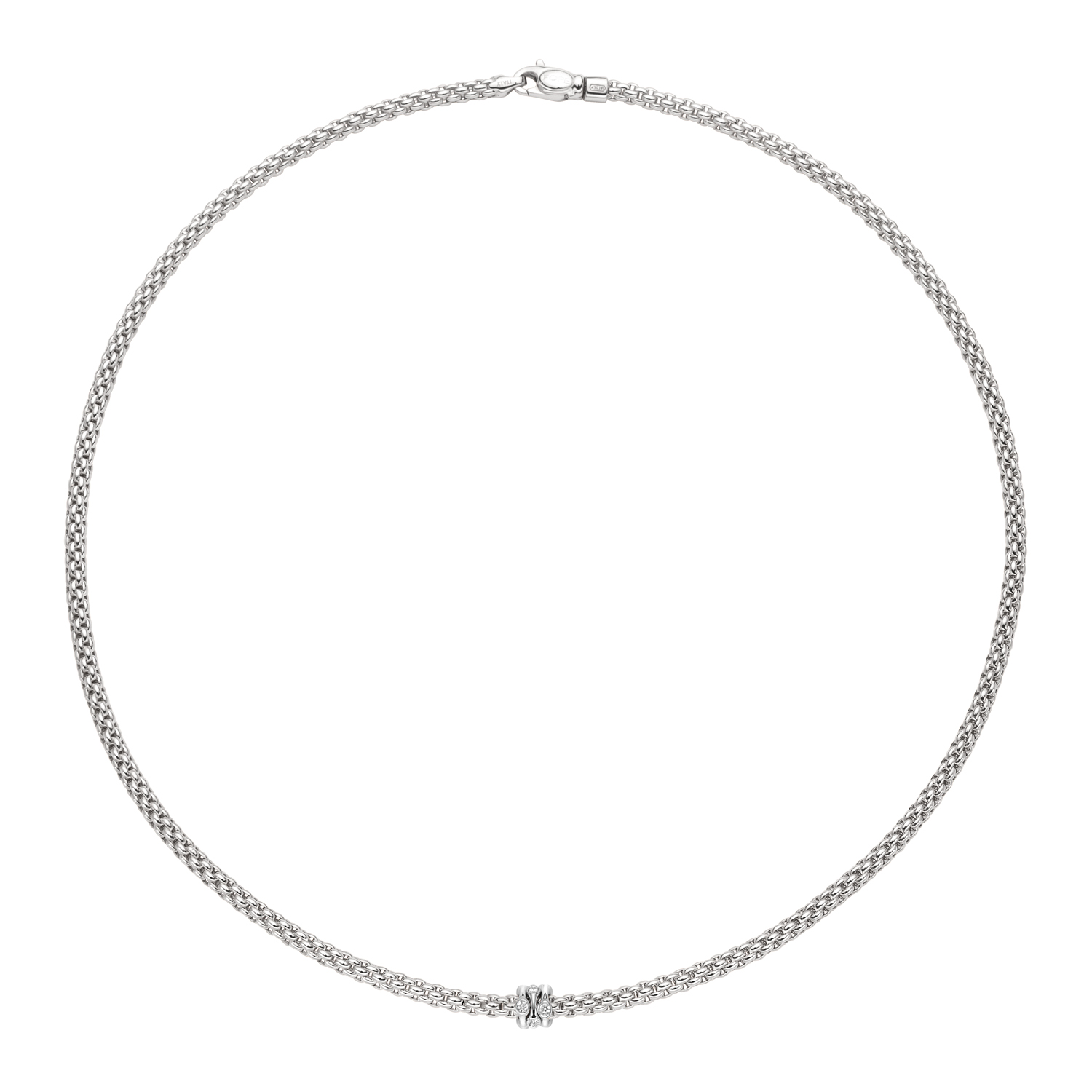 Fope Prima Collection Necklace in White Gold with Diamonds