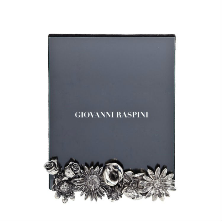 Frame Giovanni Raspini White Bronze Flowers 12x15