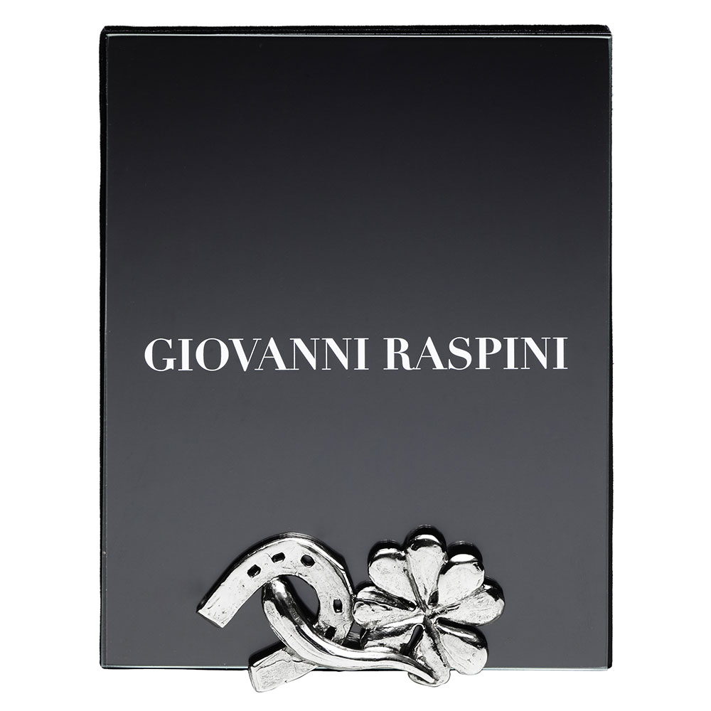 Giovanni Raspini Frame In White Bronze With Amulets Cm. 12x15