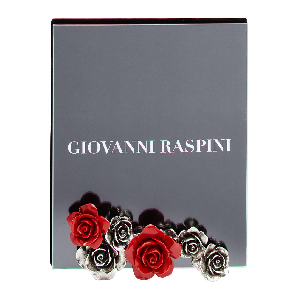 Giovanni Raspini Rose Frame in White Bronze 12 x 15 cm
