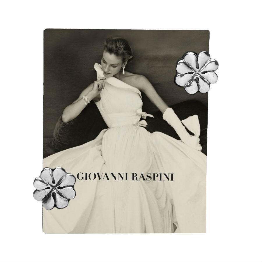 Giovanni Raspini Bronzo Bianco Quadrifoglio 12x15 frame
