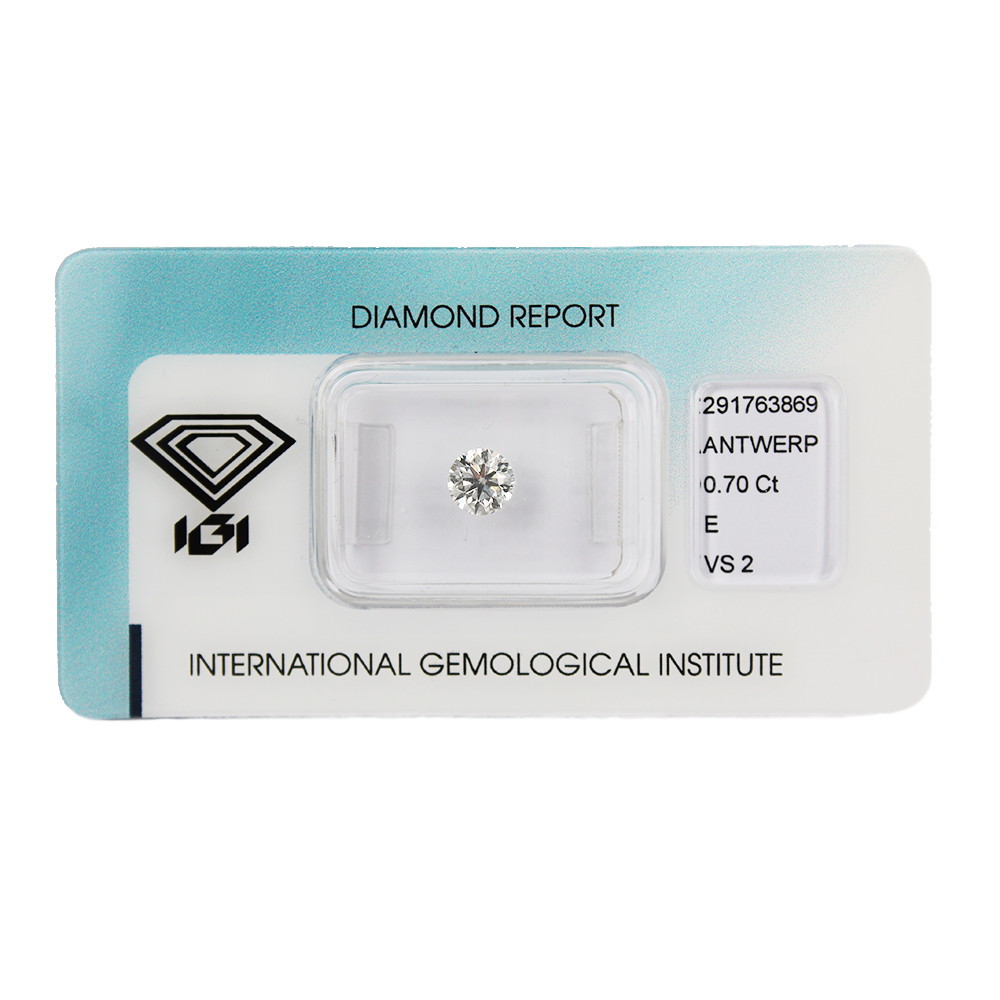 Investment Diamond in Blister Pack with IGI Certificate Brilliant Cut Carats 0.70 E VS 2
