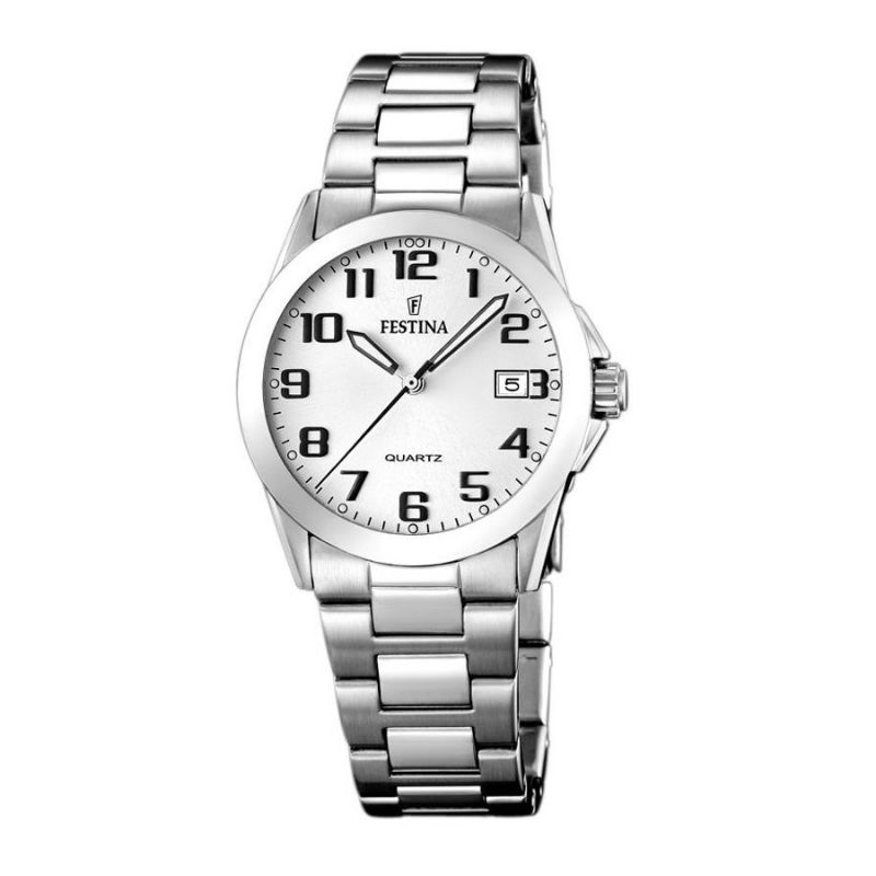 Festina Classic Woman Watch In Steel With Silver Dial
