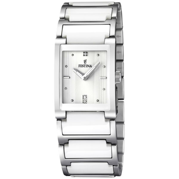Festina Women's Ceramic Collection Watch In Steel And White Ceramic