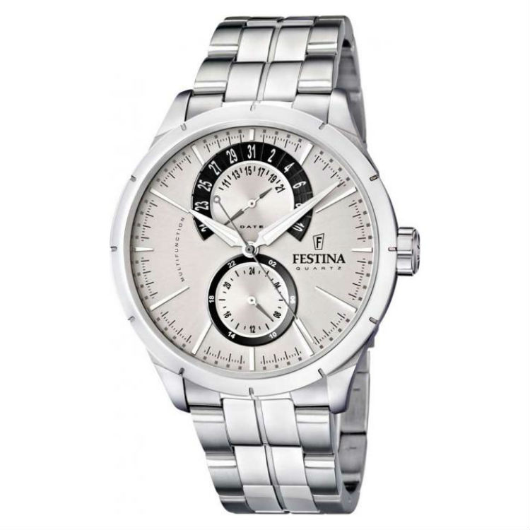 Festina Elegance Men's Multifunction Steel Watch With Silver Dial