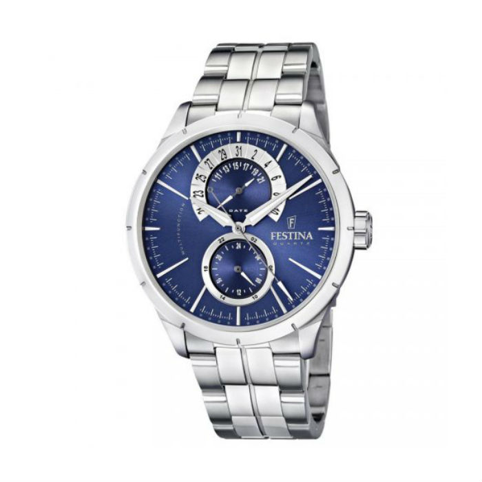 Festina Elegance Men's Multifunction Steel Watch With Blue Dial