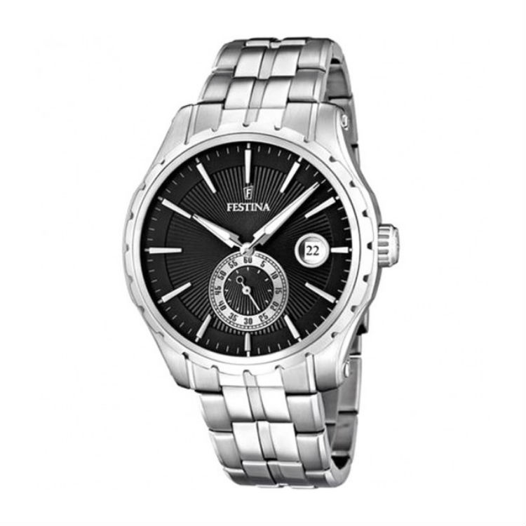 Festina Men's Watch Classic Steel With Black Dial