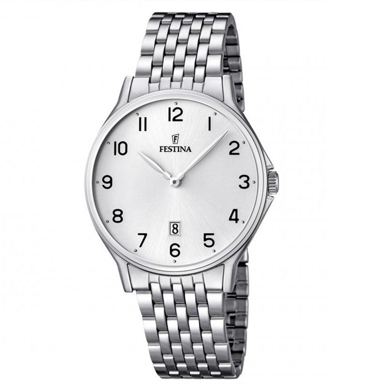 Festina Classic Man In Steel With Silver Dial