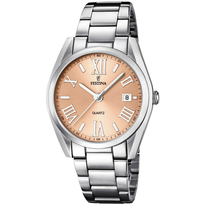 Festina Woman Elegance In Steel With Pink Dial